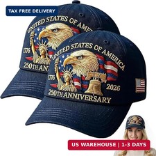250 Anniversary USA Hat, United States 250th Anniversary Hat, Bald Eagle Printed