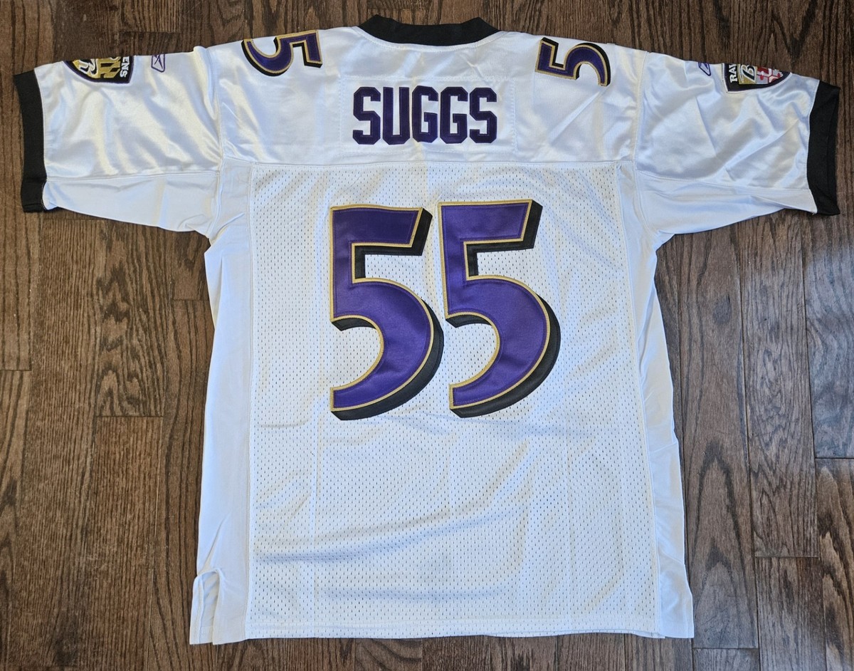 Terrell Suggs #55 Baltimore Ravens Reebok On Field Jersey White