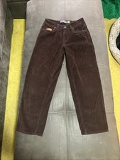 Boys Vintage Brown Corduroy Jeans Size 24 Adjustable Waist
