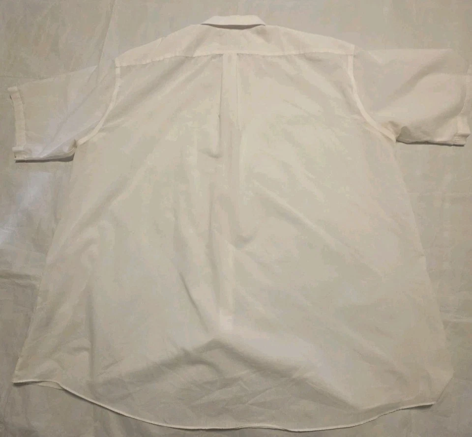 Stafford Essential Mens Short Sleeve Shirt Size 20- Big Solid White Machine Wash - Image 2 of 4