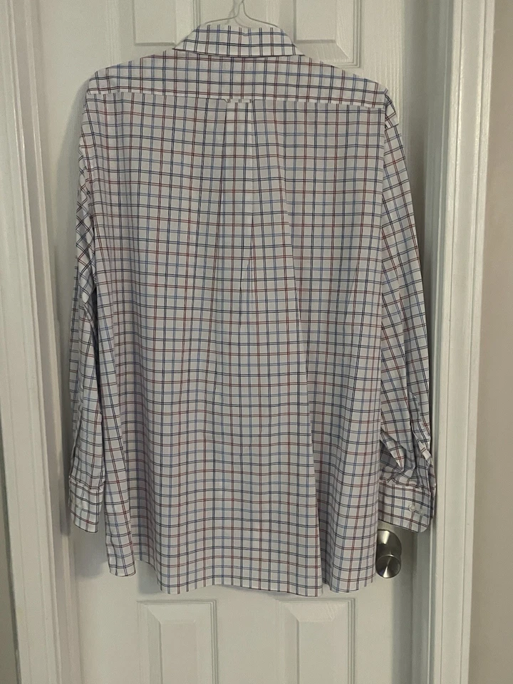 IZOD Button Down Dress Shirt - Men’s 2XL 18.5 34:35 - Red White & Blue Worn Once - Image 4 of 4