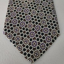 Guy Laroche Neck Tie 100 Silk Cravate Paris Multicolor Geometric 4"W 56"Long