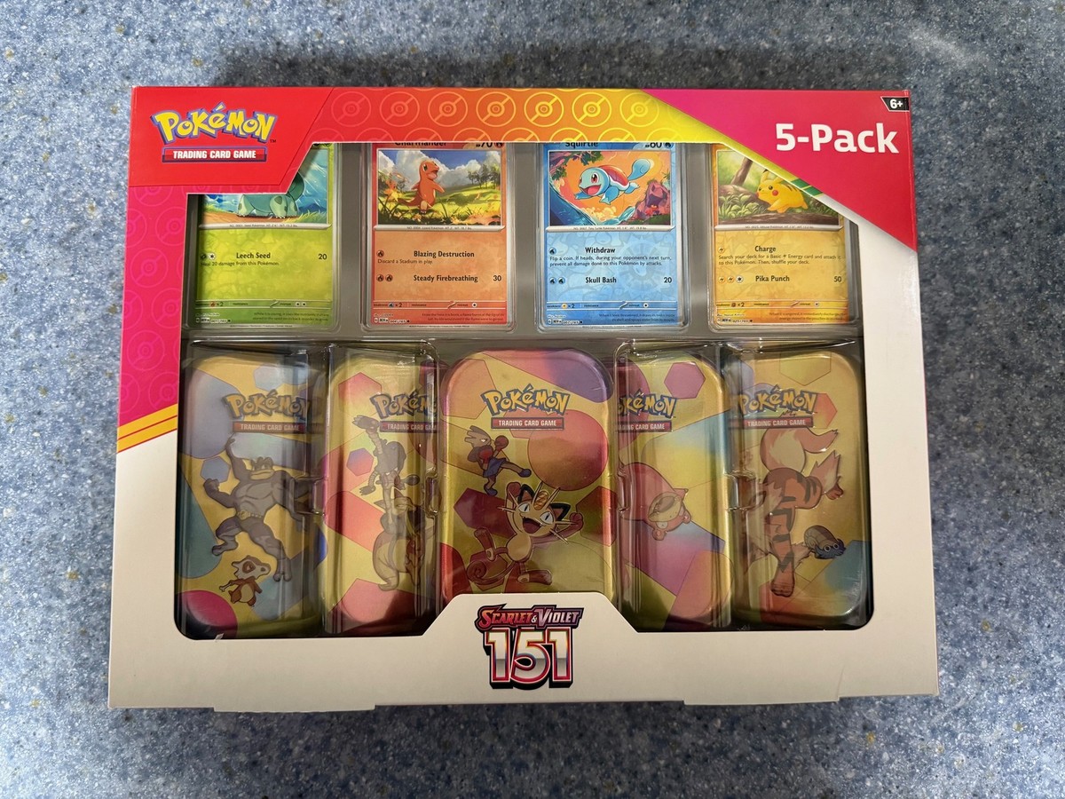 Pokemon TCG: Scarlet Violet 151 Costco 5 Tin Collection SV3.5 | eBay
