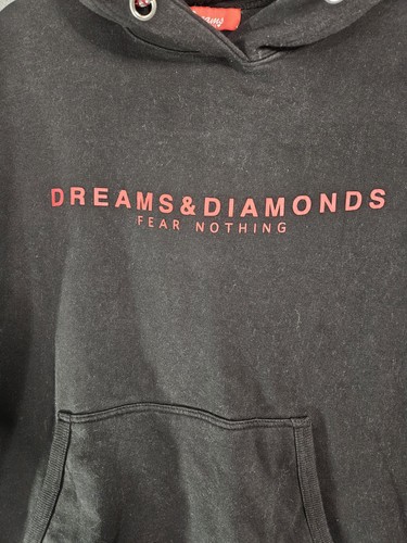 Dreams & Dimonds Fear Nothing Adult Hoodie Sweatshirt Hiphop Black Red Small - Picture 3 of 9