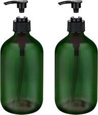 2 Pack Pump Bottles Dispenser 16.9 OZ 500ml Bathroom Countertop Pump Dispensers