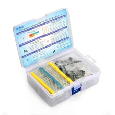 OSOYOO Electronic Component Assortment Kit(Total 1390 PCS) - Resistors, Electrol