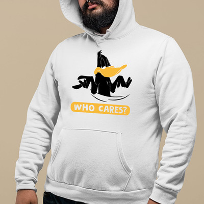 Who Cares lustiger Hoodie Entenhaltung sarkastisch Cartoon Ente Freunde Geschenk