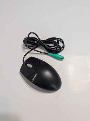 Vintage Compaq / Logitech M-S69 Black PS/2 Wired 3-Button Scroll Mouse