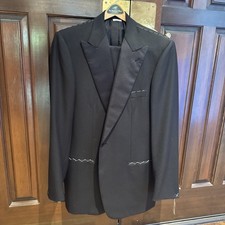  6,270 BRIONI - Black Wool "SPARTACO" Peak Lapel Tuxedo - 40L US