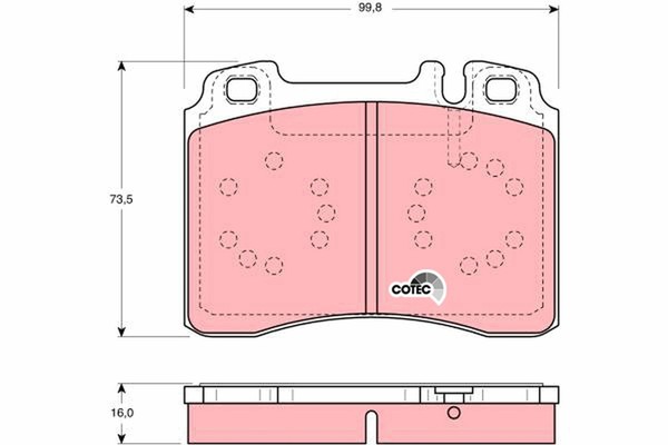 Bremsbelagsatz Scheibenbremse Cotec TRW GDB1318 FüR Mercedes S124 C124 Klasse-image