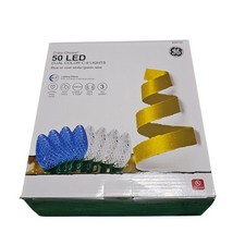 GE 50 LED Dual Color C-9 Christmas String Lights 32.6 ft 8-in-1 Effects