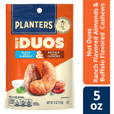 PLANTERS Nut Duos Buffalo Cashew and Ranch Almond, 5 oz Resealable Bag