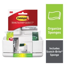 Command Under Sink Sponge Caddy with 1 Sponge [Removable]: 6 in. x 3.2 in. x 2 i