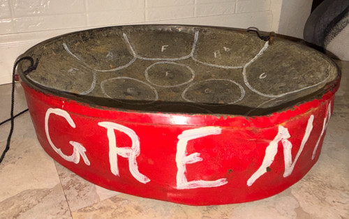 Vintage Grenada W.I. Souvenir Steel Pan Drum 14” Hand Made Folk Art Caribbean