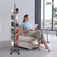 2 PCS Greeting Cards Display Rack 24-Pocket Rotating Rack Postcard Showing Stand