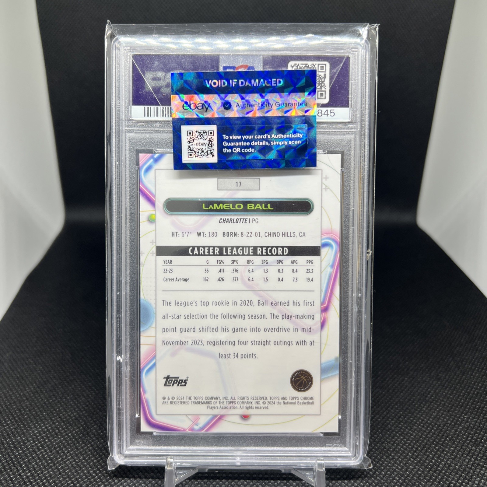 2023-24 Topps Cosmic Chrome - LaMelo Ball #17 SuperFractor 1/1 view 2