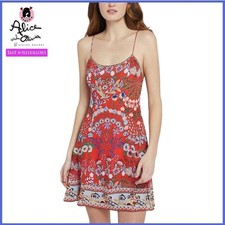 Alice + Olivia Ira Red Multi Floral Mini Cocktail Dress Sz 8