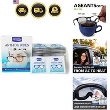 Anti-Fog Wipes for Glasses, 100 Pre-Moistened Lens Cleaners Ideal for Eyegl...
