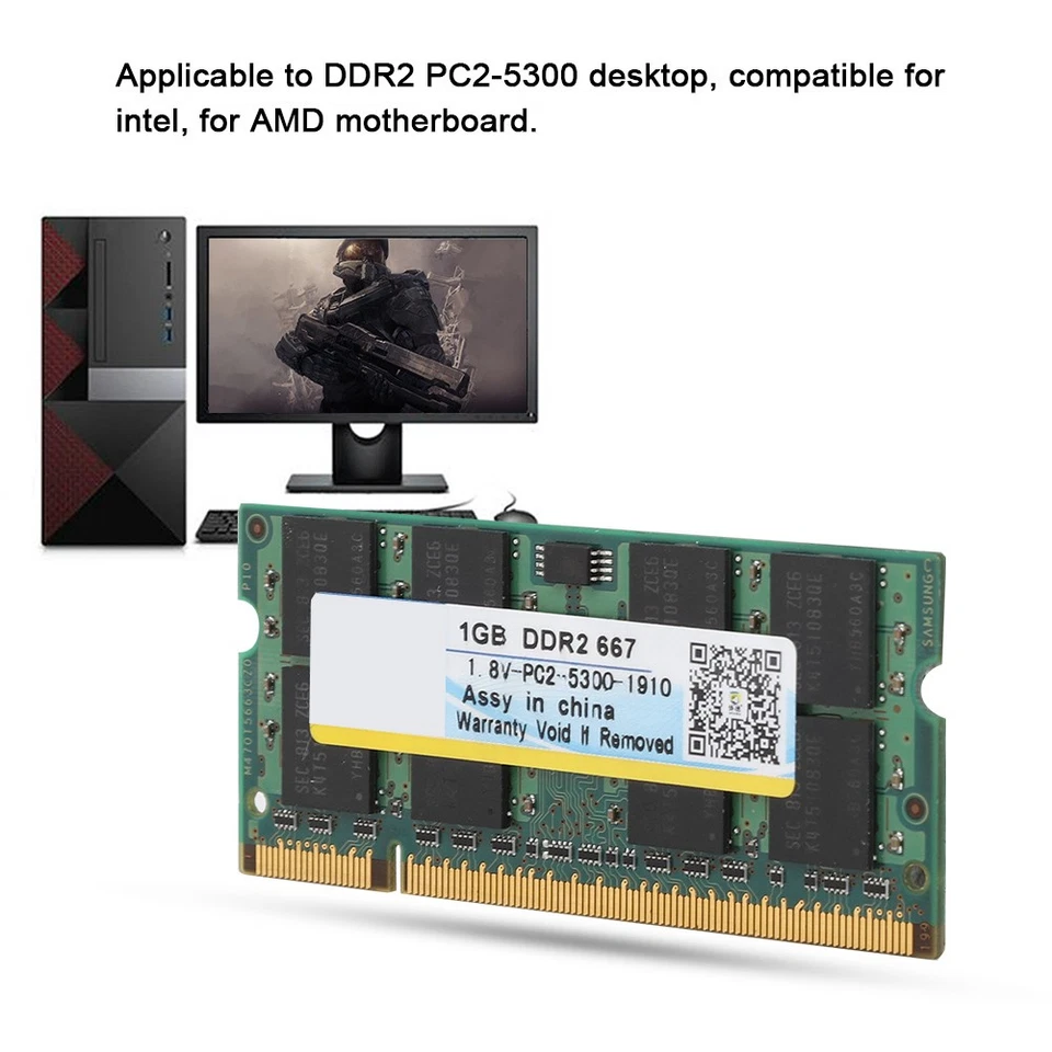 Xiede DDR2 667 1.8V 1GB RAM Module Fully Compatible For Laptop - Image 3 of 4