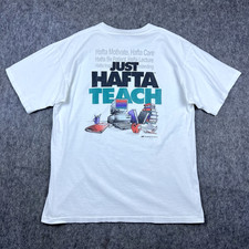 Vintage Coed Sportswear Men's T-Shirt Just Hafta Teach White Made in USA Size XL
