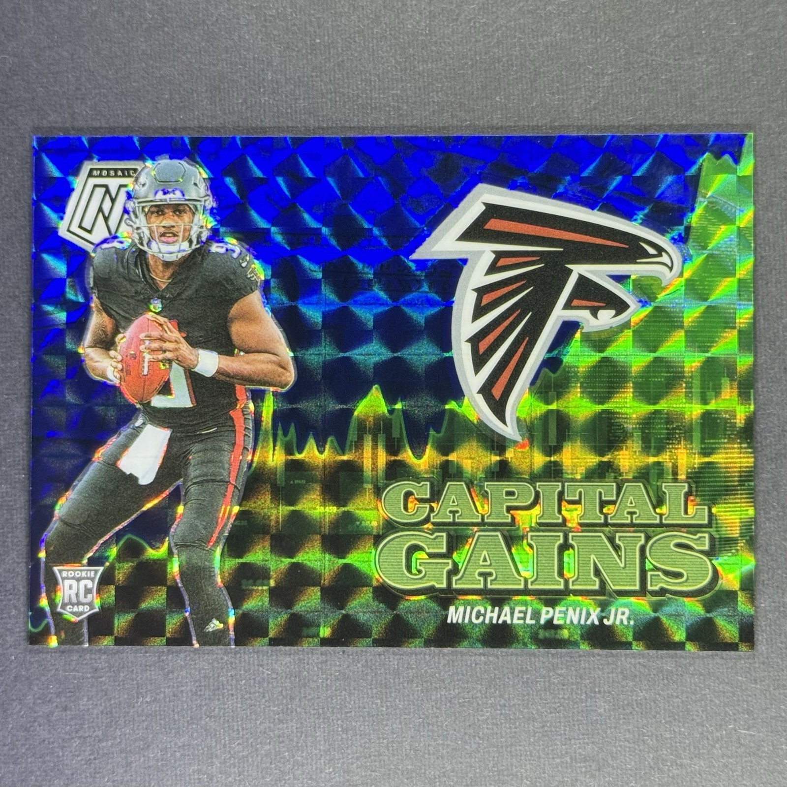 ROOKIE MICHAEL PENIX JR 2024 PANINI MOSAIC #18 CAPITAL GAINS BLUE RC 🔥SP /99🔥