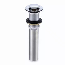 1-1/2 In. Brass Bathroom and Vessel Sink Push Pop-Up Drain Stopper with No Overf