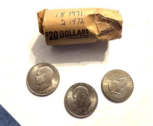 Eisenhauer silver dollar 18-1971 and 2-1972, good condition