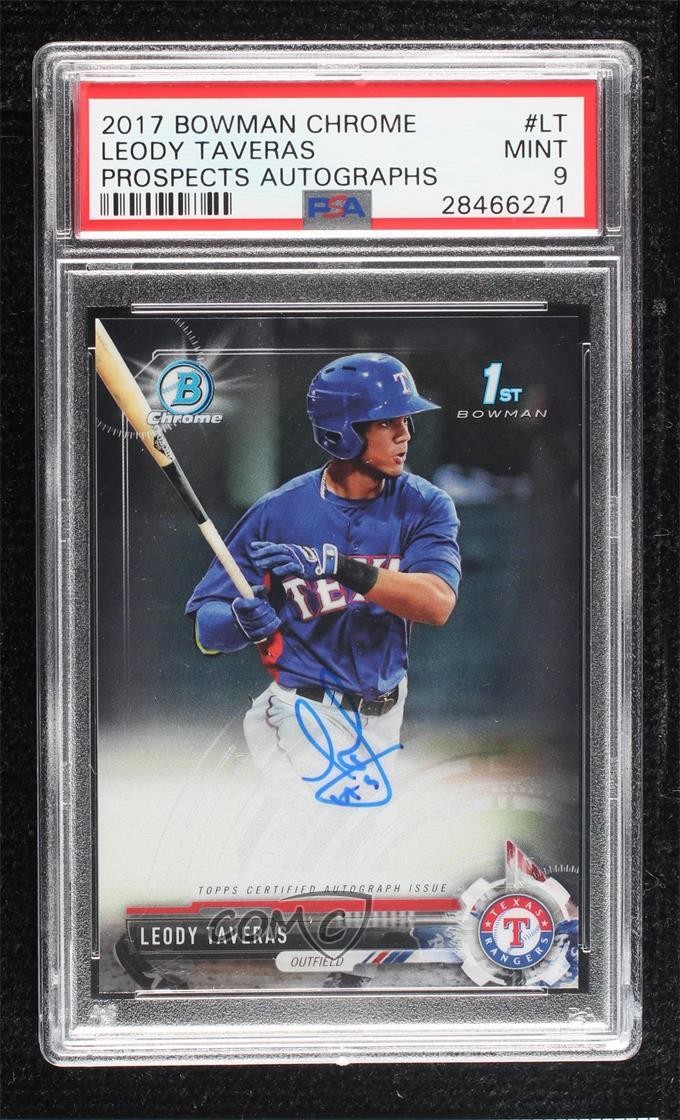 2017 Bowman Chrome Prospect Auto Leody Taveras #CPA-LT PSA 9 MINT Auto dd2