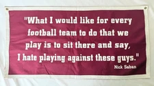 Nick Saban Felt Banner 35" x 17" University of Alabama Crimson Tide Vintage