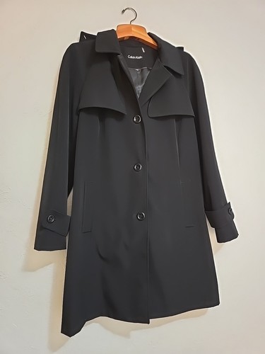 Calvin Klein Coat Womens Overcoat Trench Coat Hooded XL?