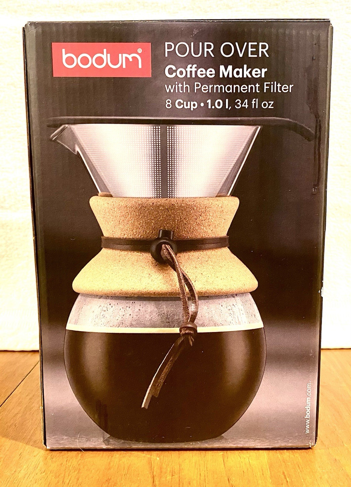 BODUM Pour Over Coffee Maker, 8 Cup, 34oz, Permanent Stainless Steel Filter NEW!