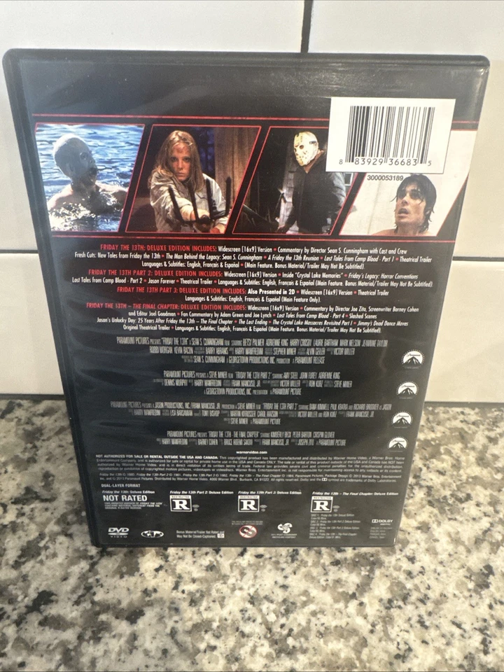 4 Film Favorites: Friday the 13th 1-4 Deluxe editions DVD includes 3D Glasses - Image 2 of 4
