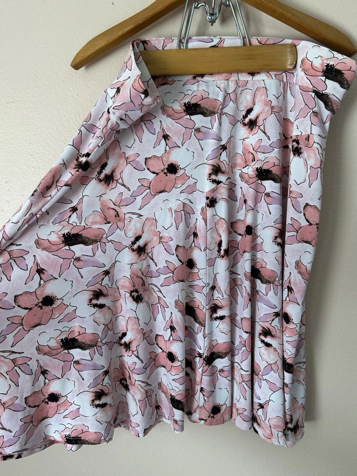 Falda Floral Mujer Talla 18W/20W Rosa Estampado Hadas Flor Columpio Elastizada Una Línea Slinky Foto 4 de 4