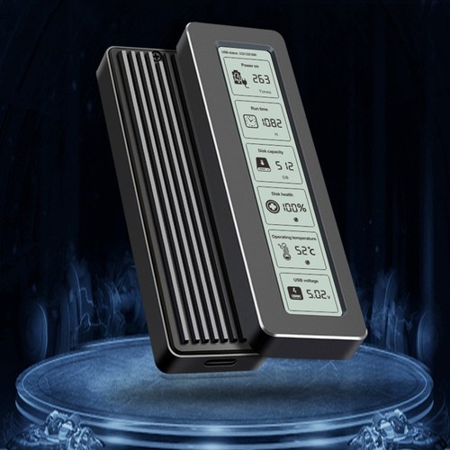M 2 SSD Enclosure Compatible with 10Gbps USB 3 2 and LCD Display Monitoring - Photo 9/12