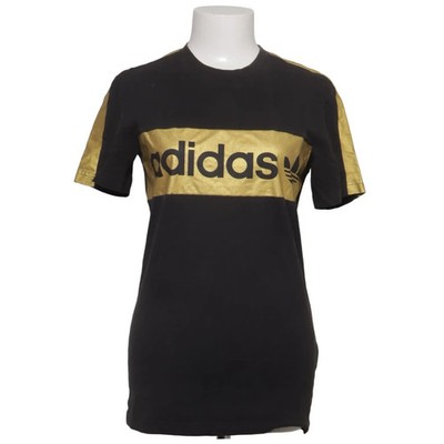 Adidas Originals, T-shirt, Größe: S, Schwarz/Gold, Baumwolle, Print, Damen #r71