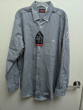NWT Bulwark FR Men's Flex Knit Cat2 2112 Button Down Shirt Plaid Check L-LN