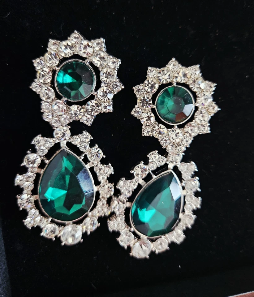 Ohrhänger Anna dello Russo x H&M, grün, Earrings green, liimited edition, neu - Bild 2 von 3