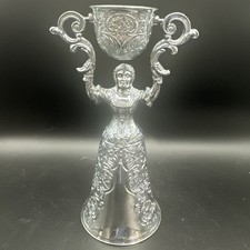 Taza nupcial alemana Nuremberg tradicional vintage tono plata tostada doble