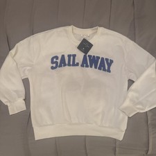 Women s Small Brand New Pink Rose White Sweatshirt