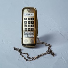 Retro Brick Cell Phone Crossbody Bag Gold Metallic Novelty Purse 80s Style NWT