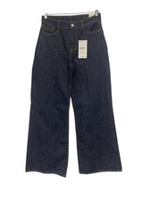 Zara Womens Jeans EU 36 US 4 Blue Demin Wide Leg High Rise Cotton 6164/164 NWT