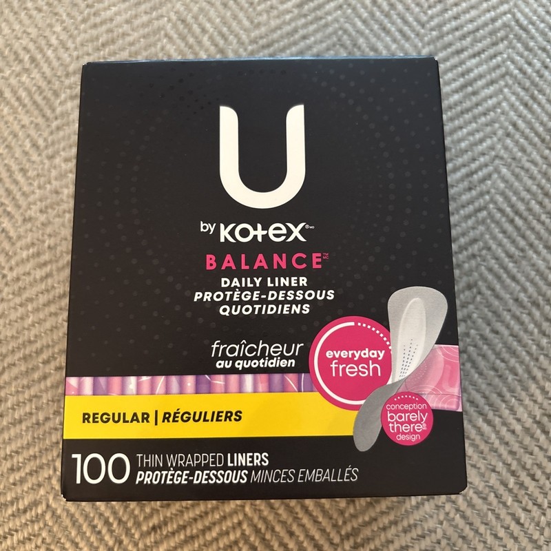 U by Kotex Balance Daily Liners, Regular, Unscented, 100 Thin Wrapped Liners