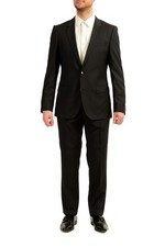 Hugo Boss Men's "Huge4/Genius3" Plaid 100 Wool Two Button Suit US 40S IT 50S