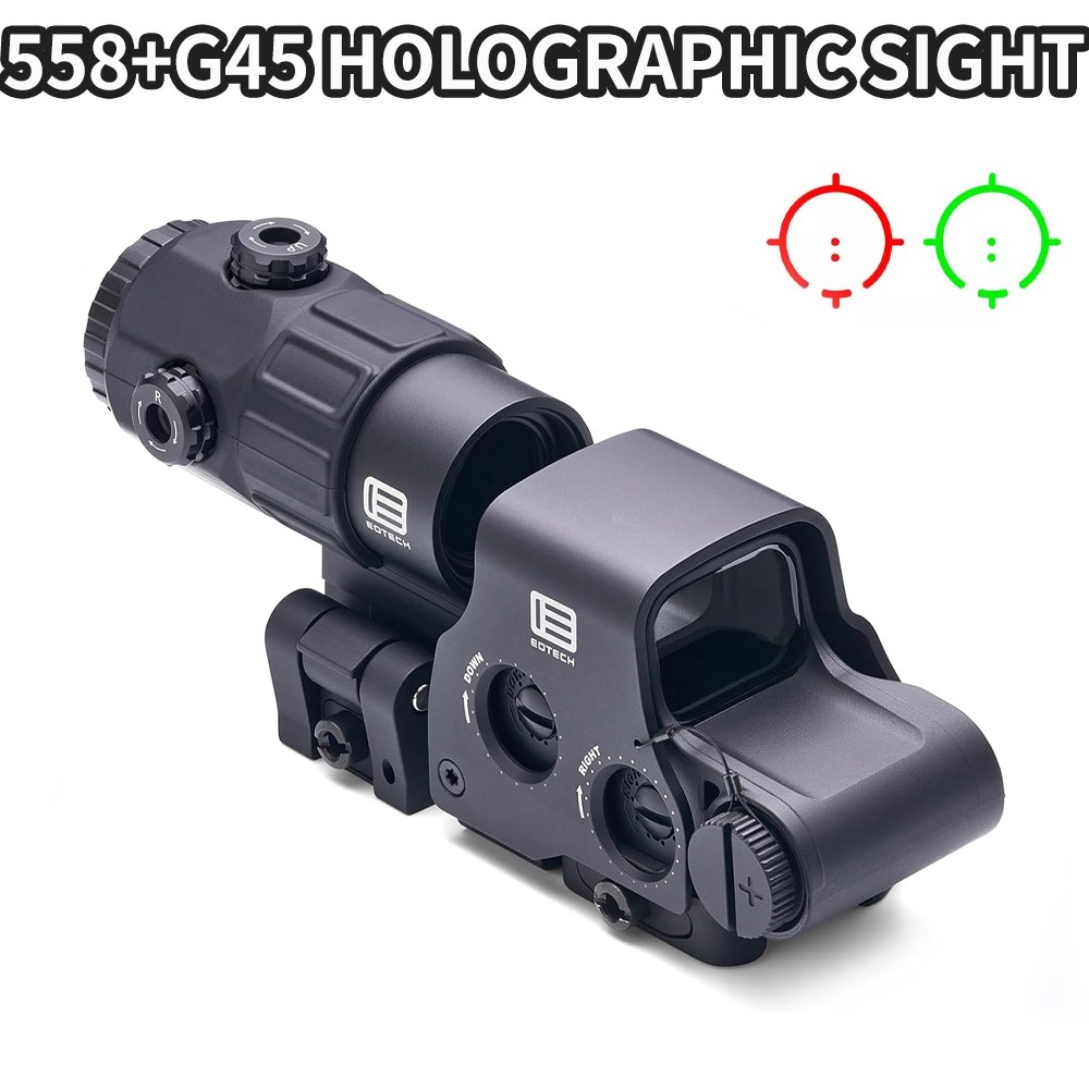 G45 5X Magnifier 558 Holographic Red Green Reflex Tactical Sight