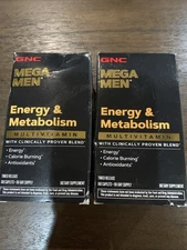 2 GNC Mega Men Energy & Metabolism Multivitamin Caplets 180 Each Exp  3/26