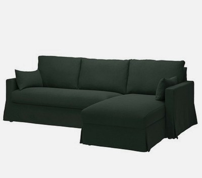 HYLTARP SOFABEZUG Bezug für 3-Sitzer Sofa mit Ch lng, rechts, Tallmyra dunkelgrün