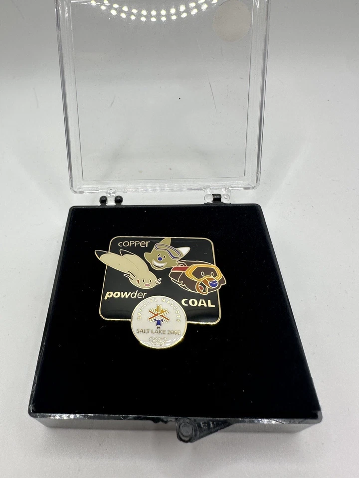 2002 Salt Lake City Olympic Pin MASCOTS Copper Powder Coal Limited Edition Black - Image 4 of 4