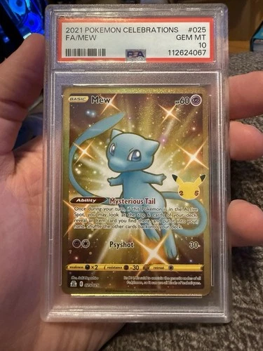Pokémon Mew TCG Holo Secret Rare Card Celebrations 025/025 PSA 10