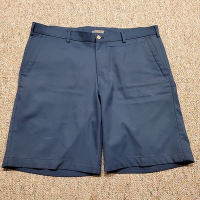 Peter Millar Crown Sport Shorts Mens 36 Blue Golf Performance Laurel Valley Logo