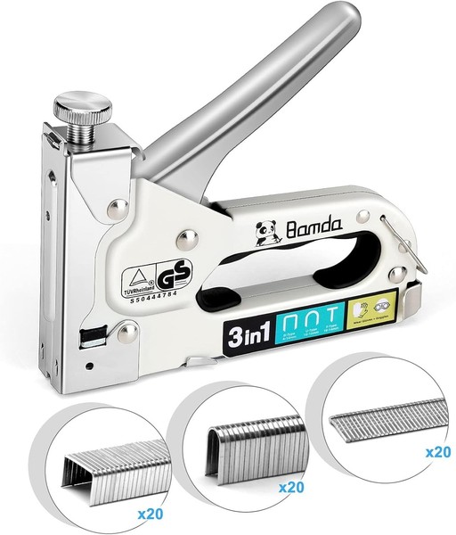Tacker MöBelbau Kabelbefestigung Werkzeugtacker 3-In-1 Handtacker 3000 Klammern-image